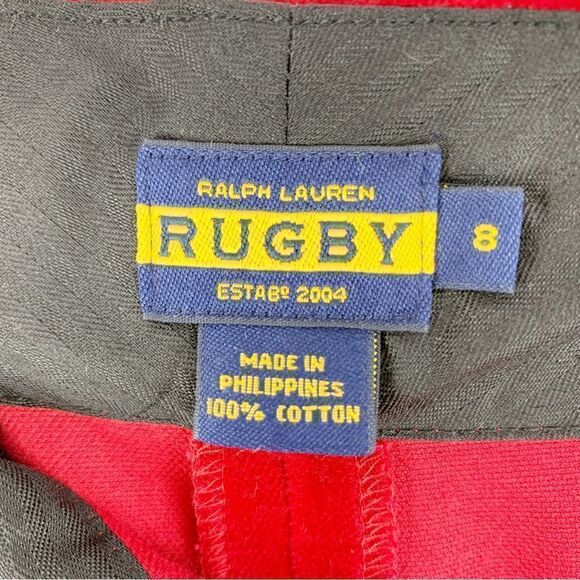 Ralph Lauren Rugby Velvet/Velour Red Crop Pants 8 - Picture 8 of 12